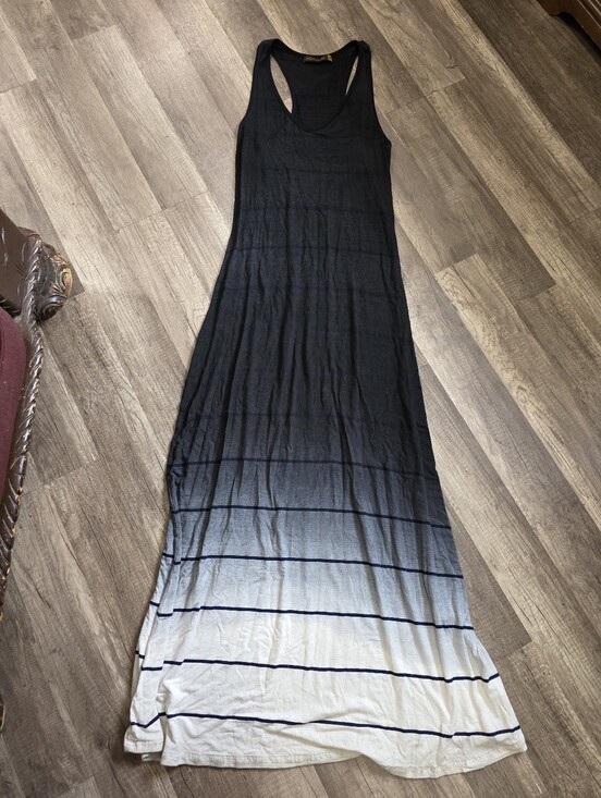 Saint Grace Dresses & Skirts - Saint Grace California Festival Boho Black White Ombre Maxi Dress Stripe Coastal